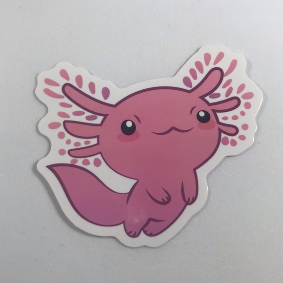 Pink Axolotl Questions Crazy Trending WaterProof Single Decor Accent Sticker - Picture 3 of 5